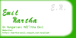 emil martha business card